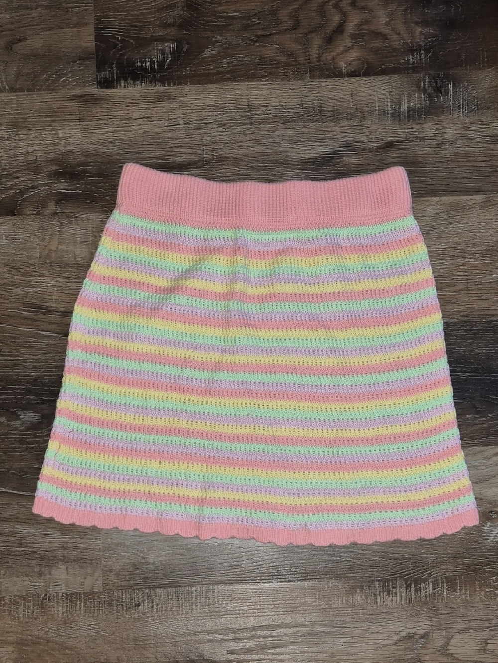 🩷Pastel Striped Knit Mini Skirt